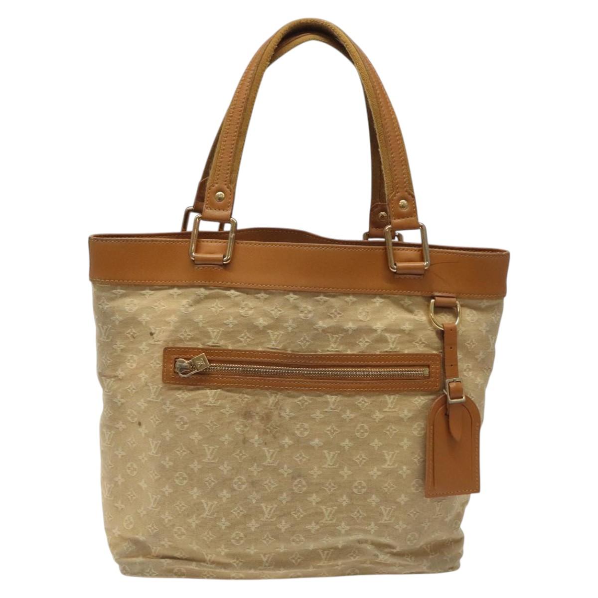 LOUIS VUITTON Monogram Mini Lucille GM Tote Bag Beige M92683 LV Auth ep8323