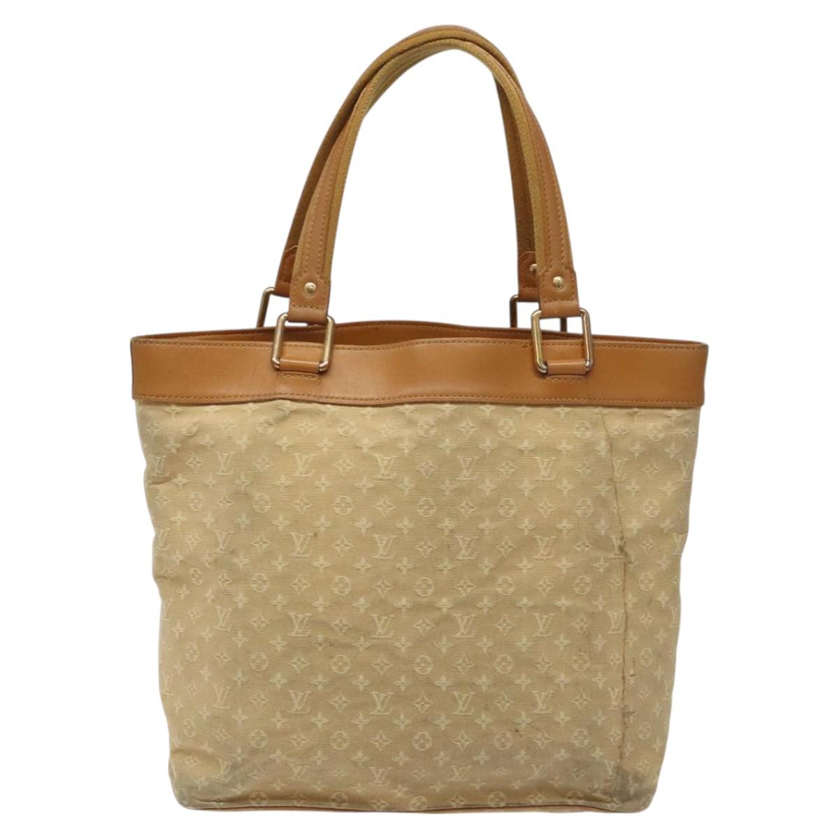 LOUIS VUITTON Monogram Mini Lucille GM Tote Bag Beige M92683 LV Auth ep8323
