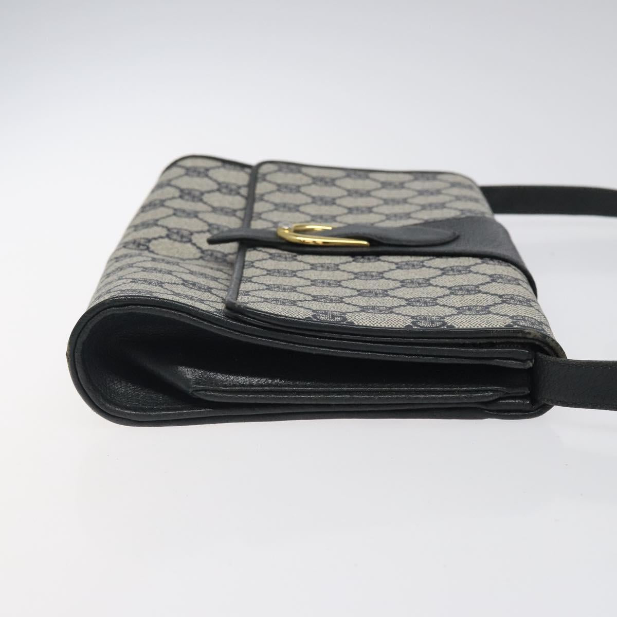 GUCCI GG Supreme Shoulder Bag PVC Navy Gold 904 02 050 Auth ep8341