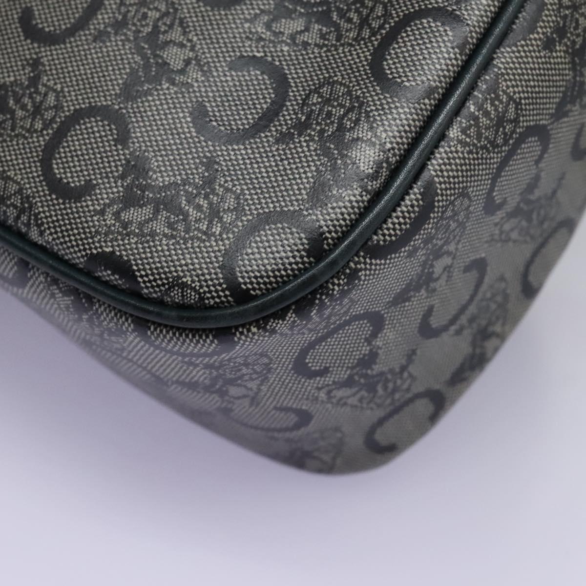 CELINE C Sulky Shoulder Bag PVC Navy Gold Auth ep8365