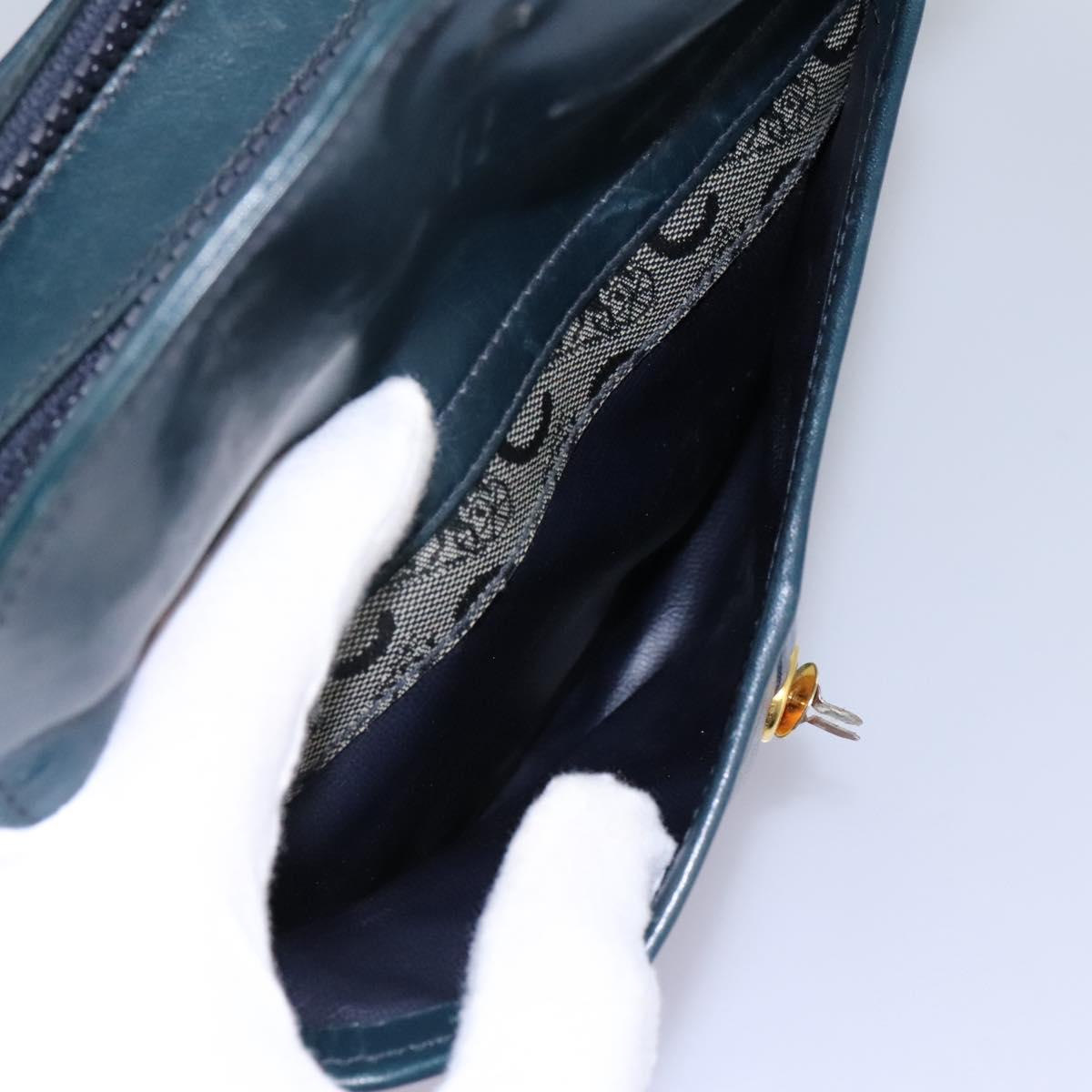 CELINE C Sulky Shoulder Bag PVC Navy Gold Auth ep8365