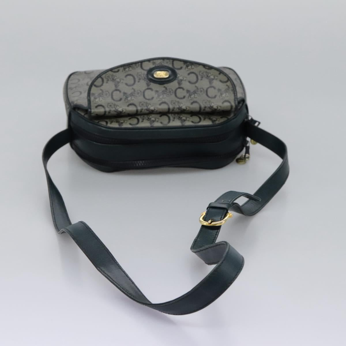 CELINE C Sulky Shoulder Bag PVC Navy Gold Auth ep8365