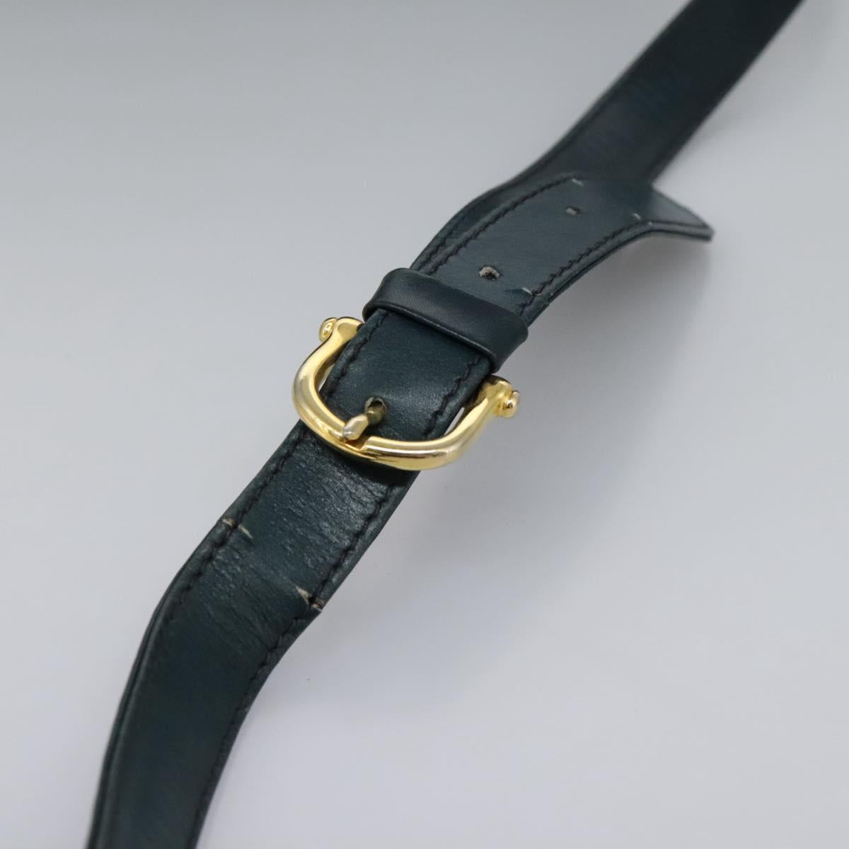 CELINE C Sulky Shoulder Bag PVC Navy Gold Auth ep8365