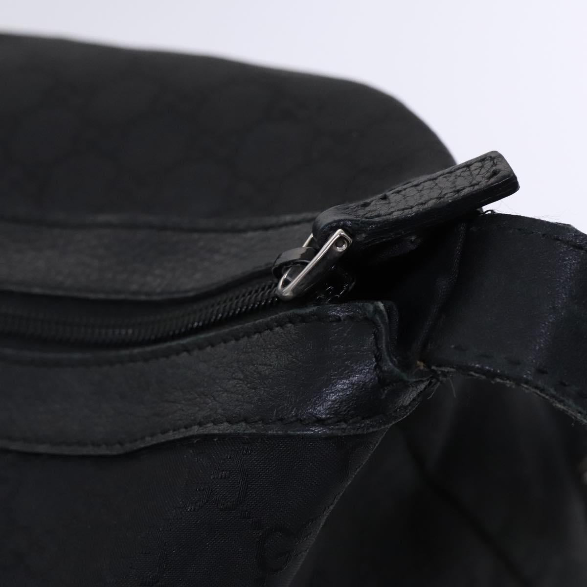 GUCCI GG Canvas Shoulder Bag Nylon Black Silver 105669 Auth ep8385