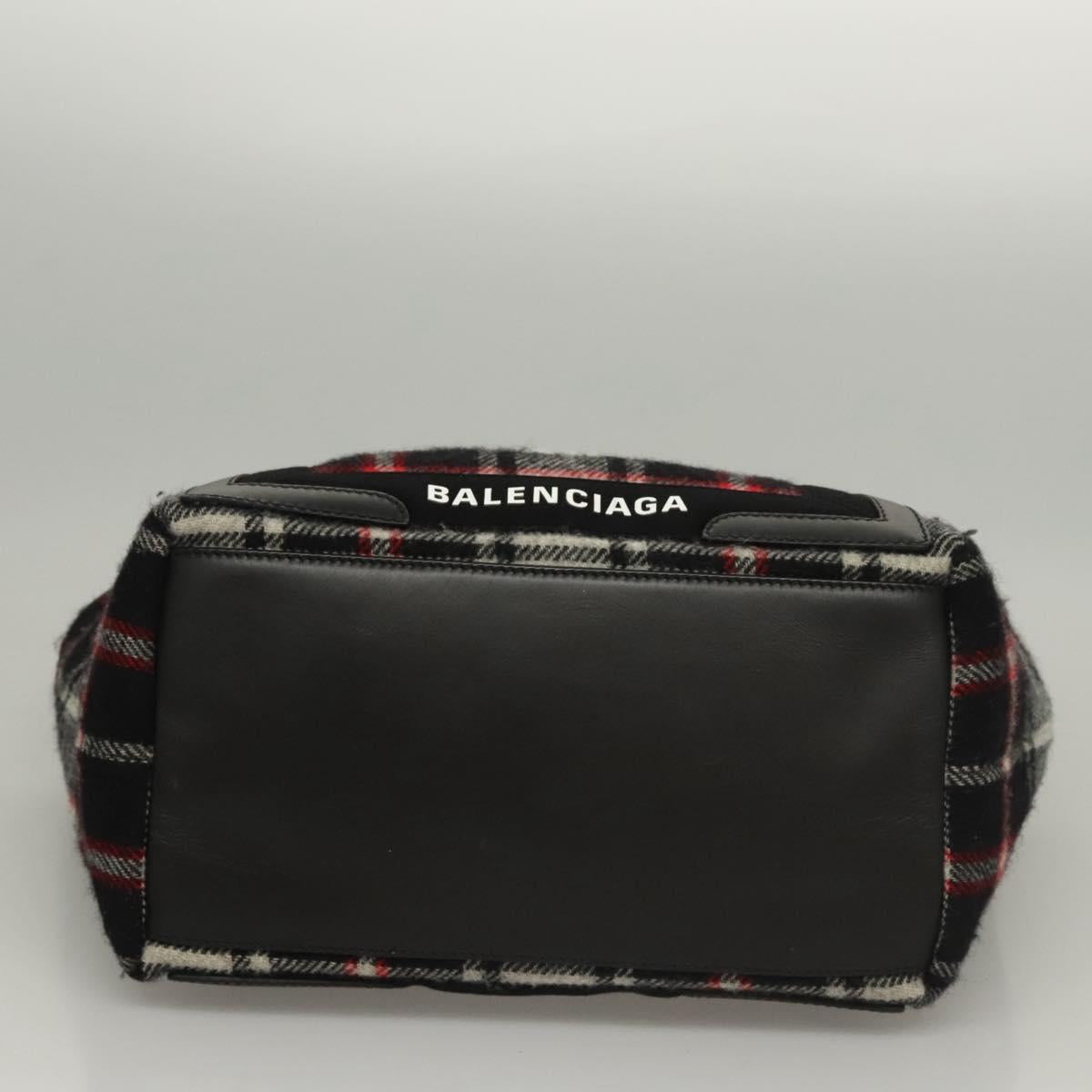 BALENCIAGA Tote Bag Wool Black 339933 Auth ep8388