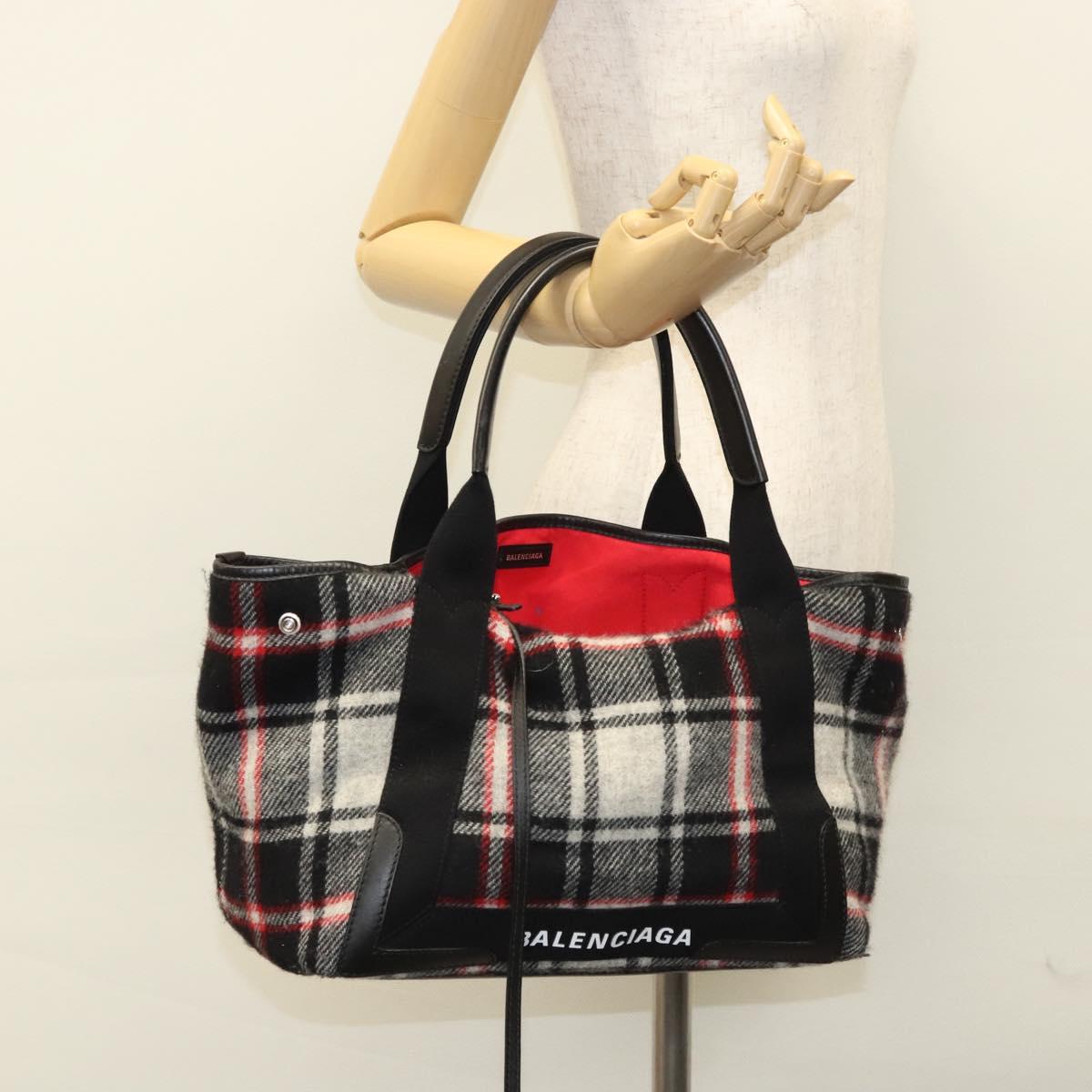 BALENCIAGA Tote Bag Wool Black 339933 Auth ep8388