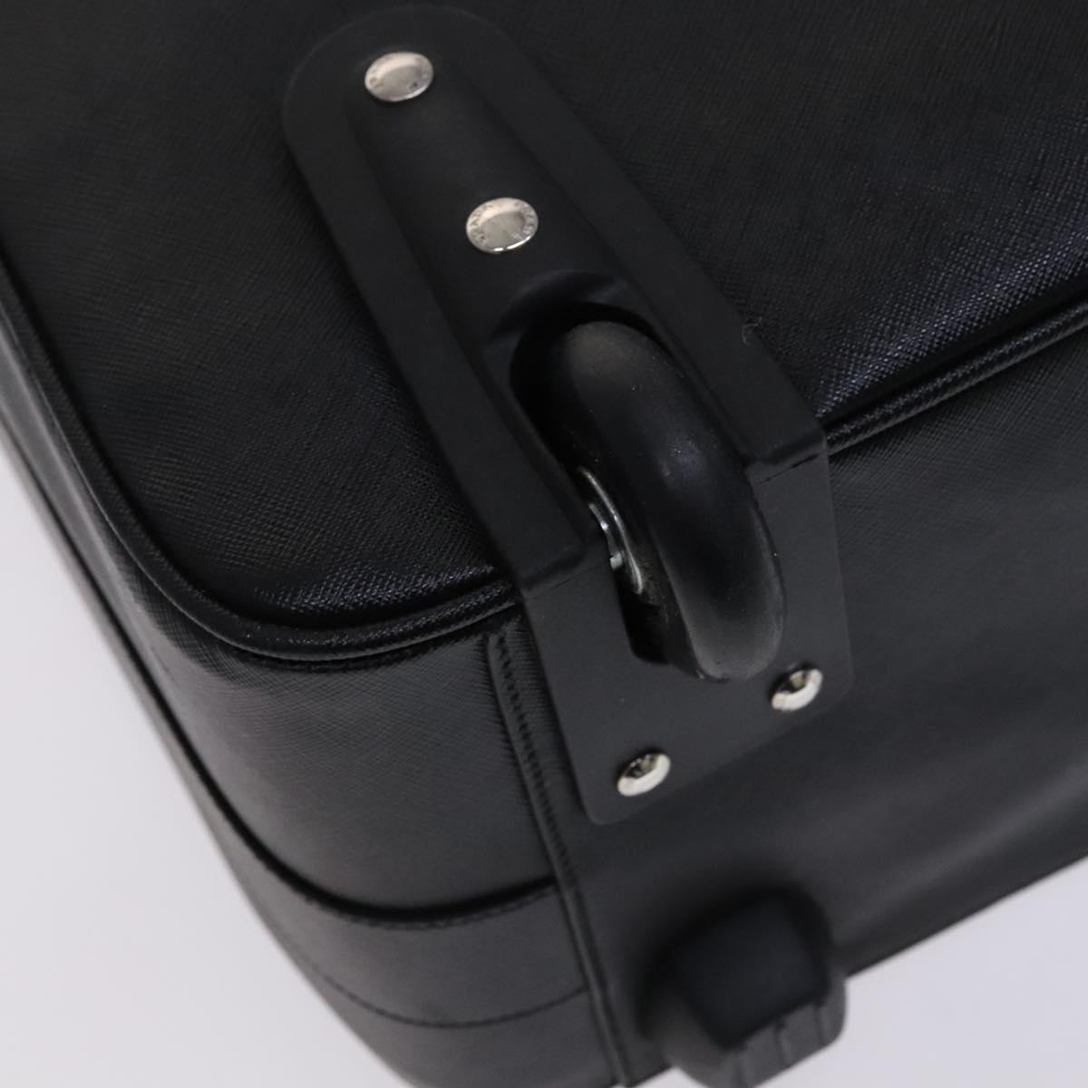 PRADA Suitcase Safiano leather Black Auth ep8401