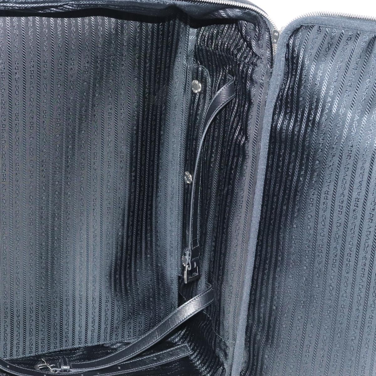 PRADA Suitcase Safiano leather Black Auth ep8401
