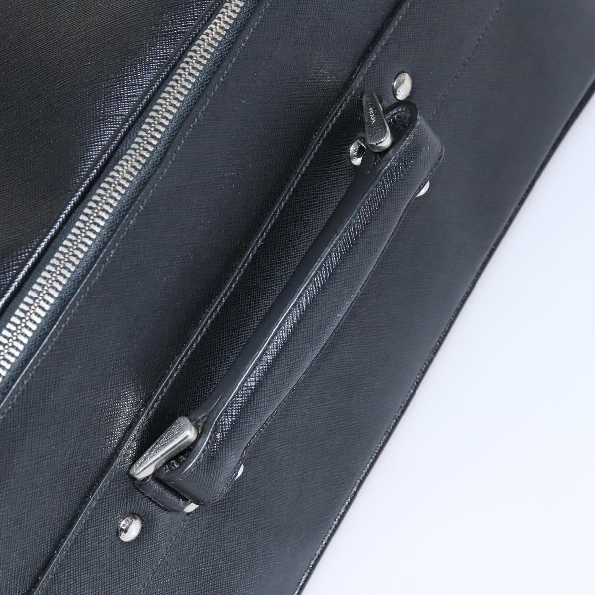PRADA Suitcase Safiano leather Black Auth ep8401