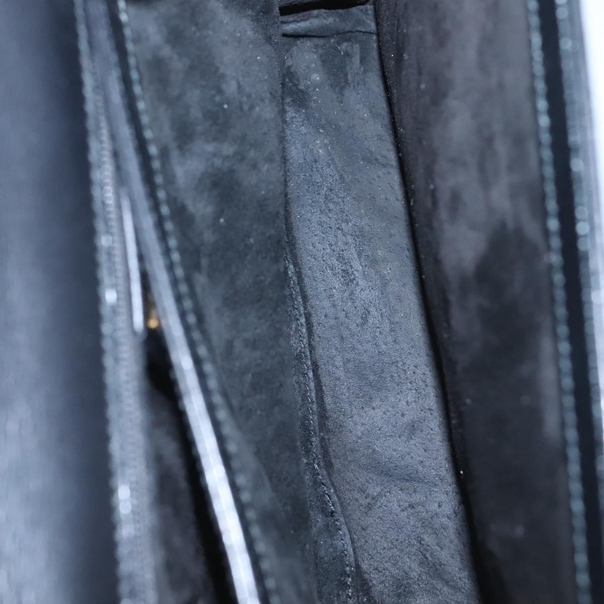 GUCCI Hand Bag Leather Black Gold 000 46 0096 Auth ep8407