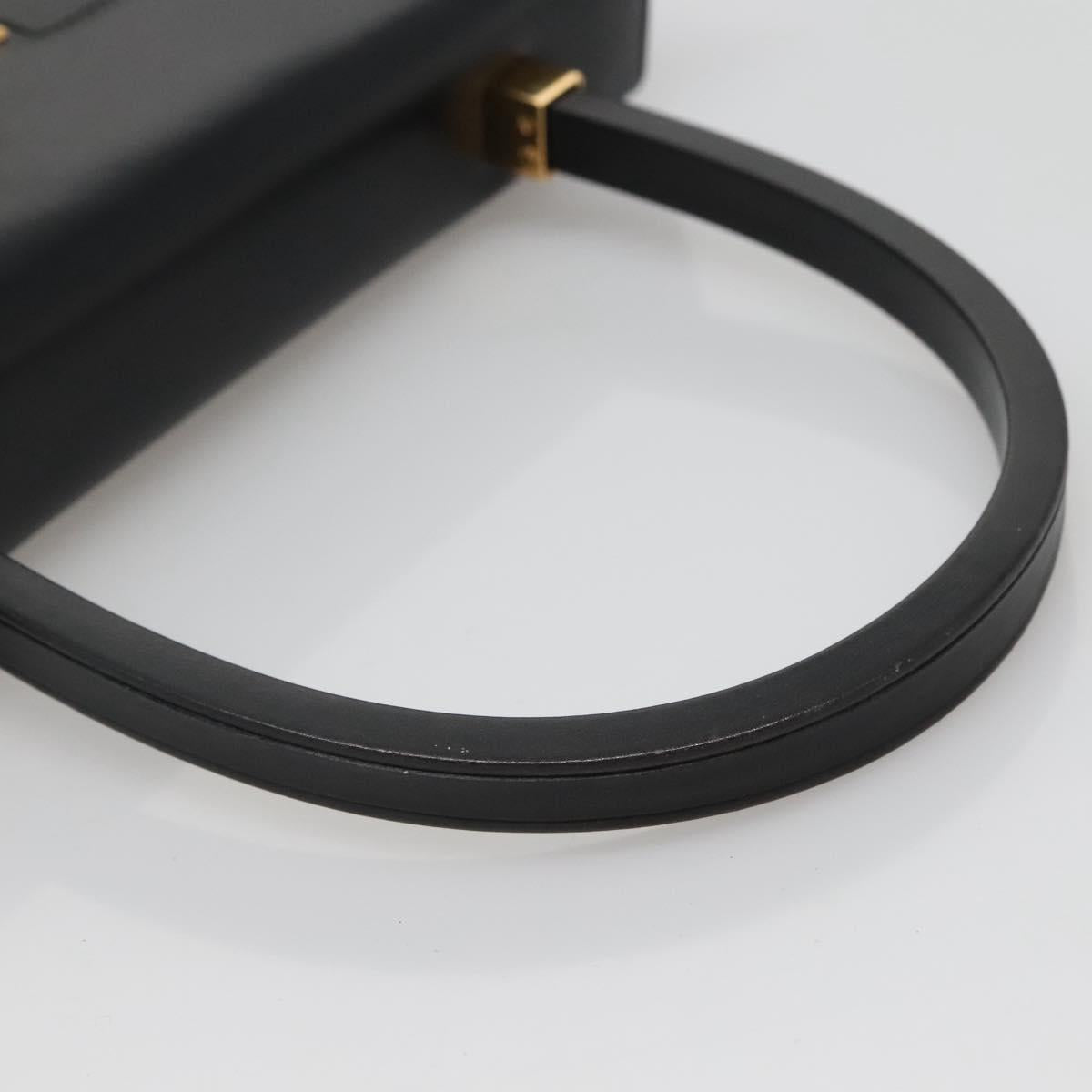 GUCCI Hand Bag Leather Black Gold 000 46 0096 Auth ep8407