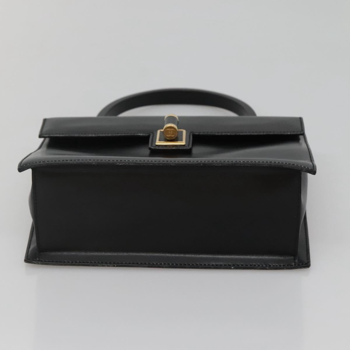 GUCCI Hand Bag Leather Black Gold 000 46 0096 Auth ep8407