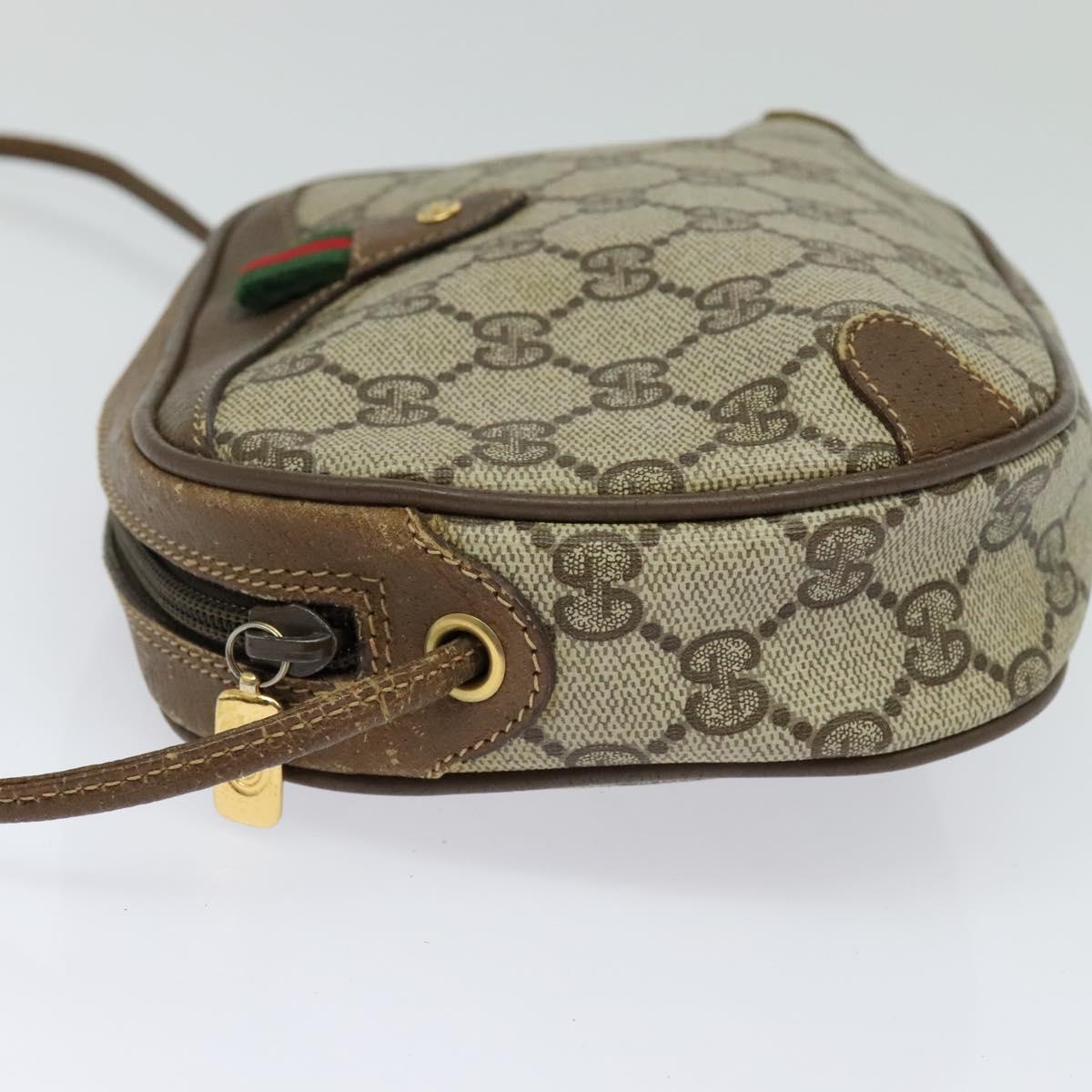 GUCCI GG Supreme Web Sherry Line Shoulder Bag PVC Beige 89 02 066 Auth ep8425
