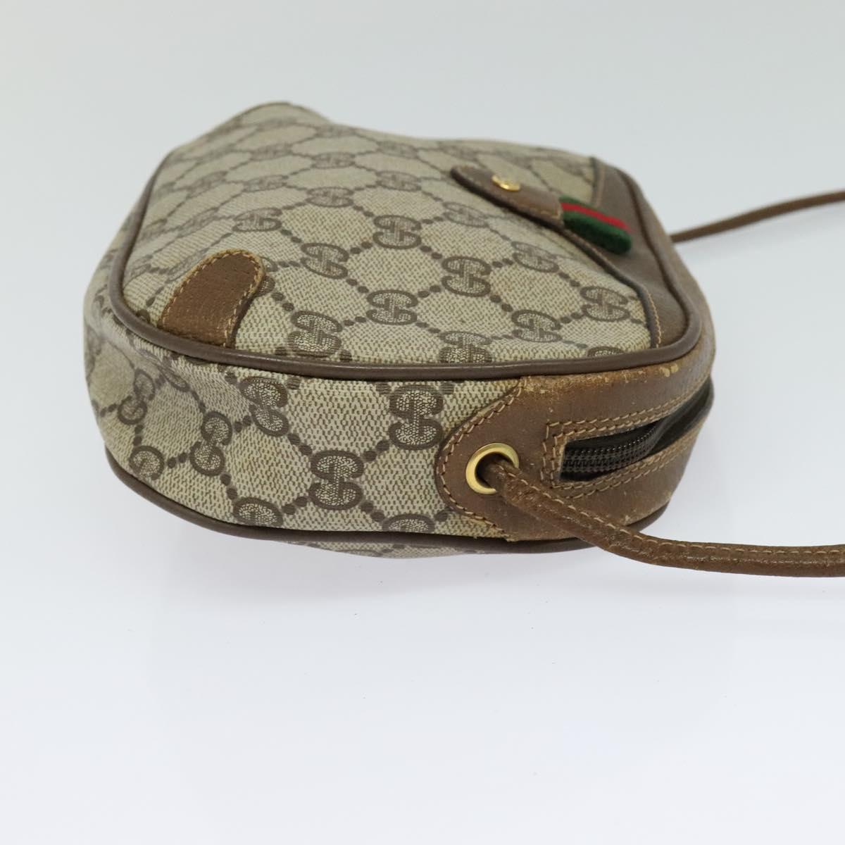 GUCCI GG Supreme Web Sherry Line Shoulder Bag PVC Beige 89 02 066 Auth ep8425
