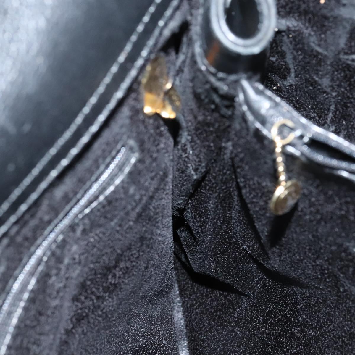 GUCCI Bamboo Hand Bag Leather 2way Black Gold 002 123 0322 Auth ep8450