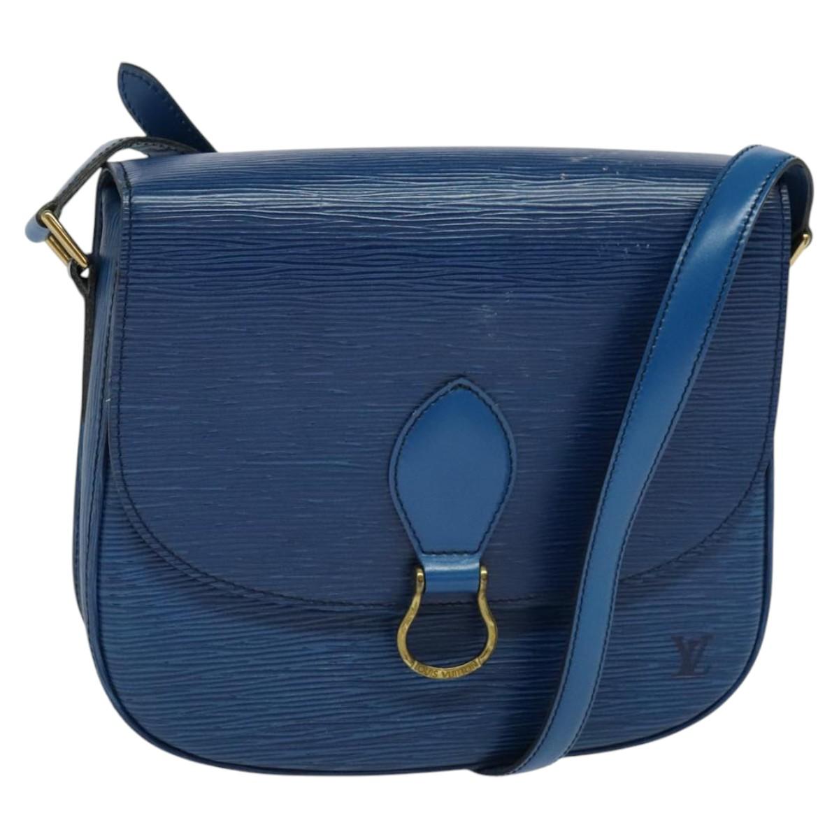 LOUIS VUITTON Epi Saint Cloud GM Shoulder Bag Toledo Blue M52195 LV Auth ep8466