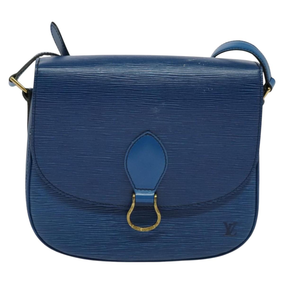 LOUIS VUITTON Epi Saint Cloud GM Shoulder Bag Toledo Blue M52195 LV Auth ep8466
