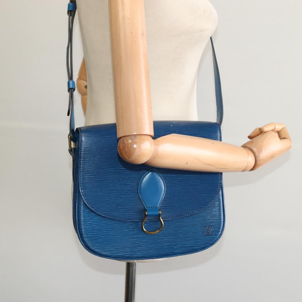 LOUIS VUITTON Epi Saint Cloud GM Shoulder Bag Toledo Blue M52195 LV Auth ep8466