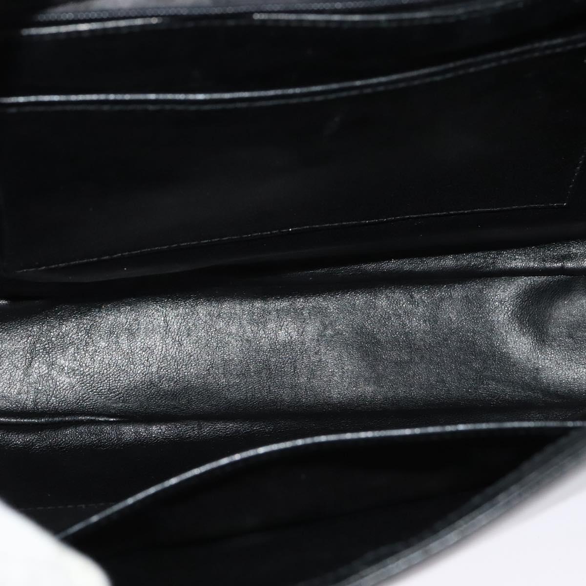 GUCCI Shoulder Bag Leather Black Gold Auth ep8475