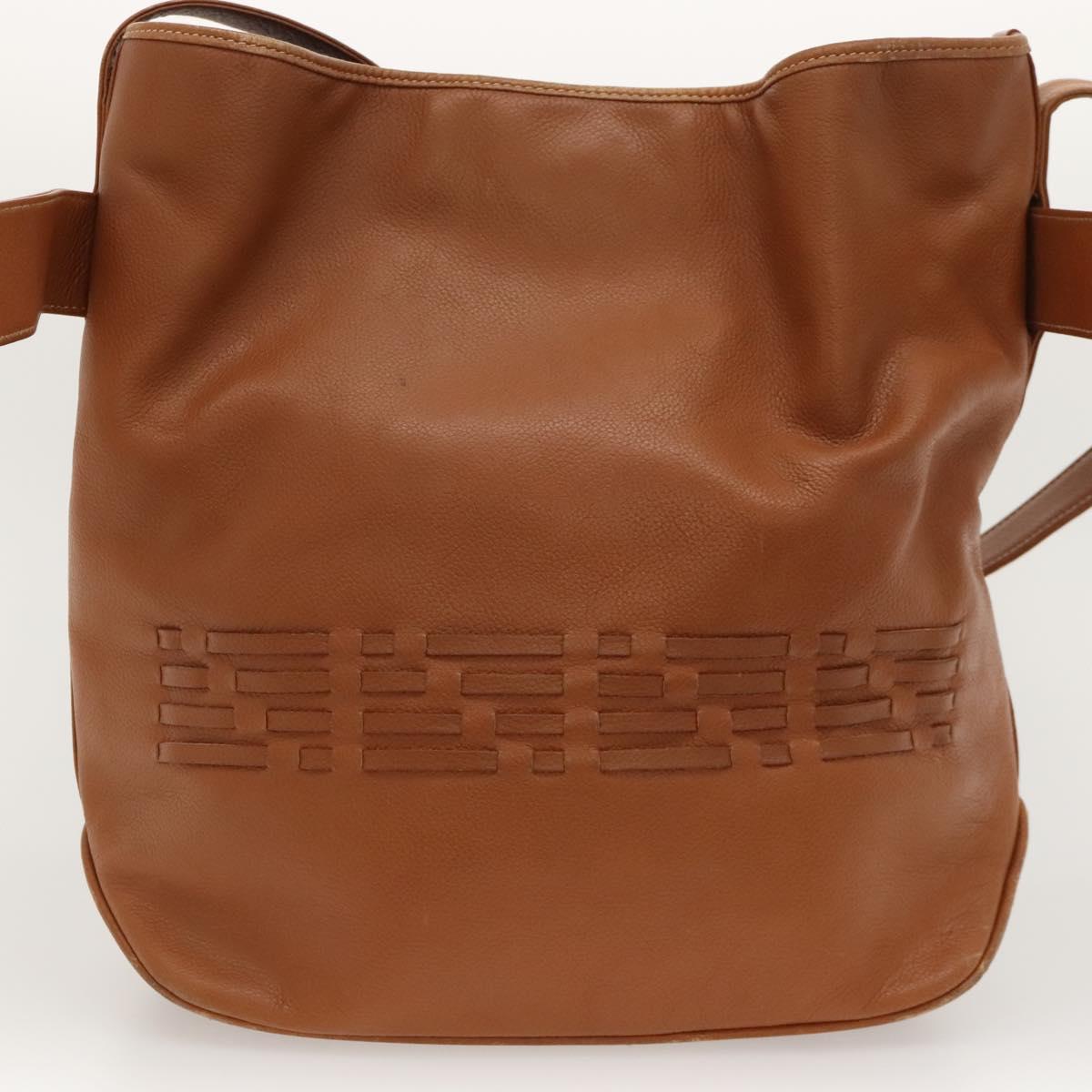GUCCI Shoulder Bag Leather Brown Gold 001 48 0812 Auth ep8497