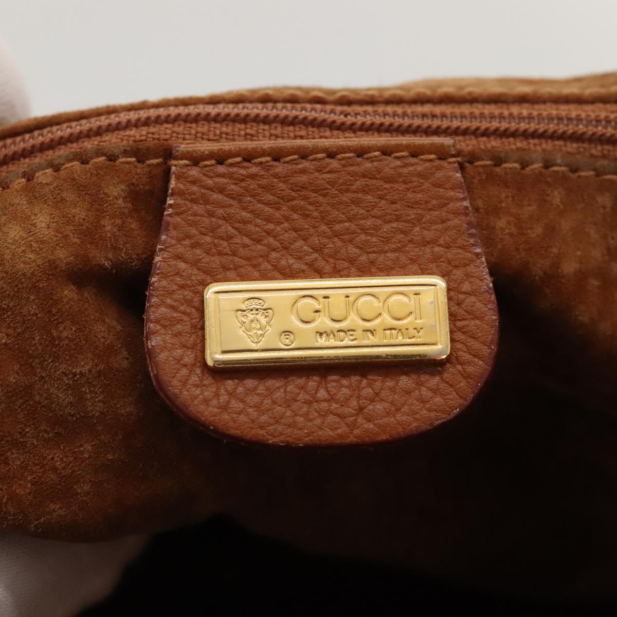GUCCI Shoulder Bag Leather Brown Gold 001 48 0812 Auth ep8497