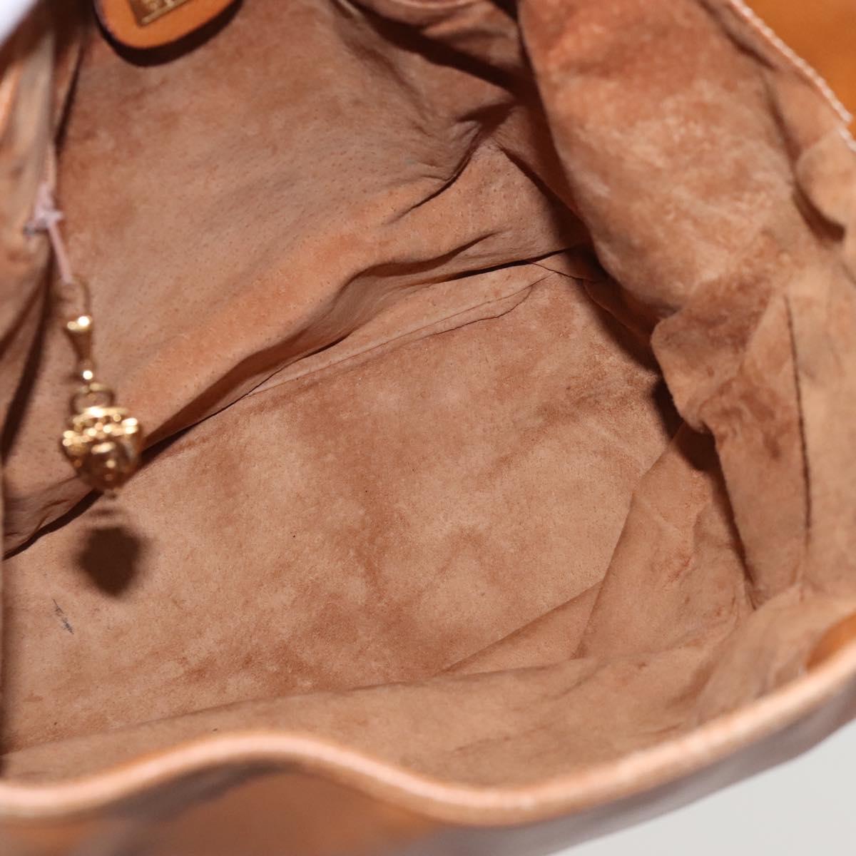 GUCCI Shoulder Bag Leather Brown Gold 001 48 0812 Auth ep8497