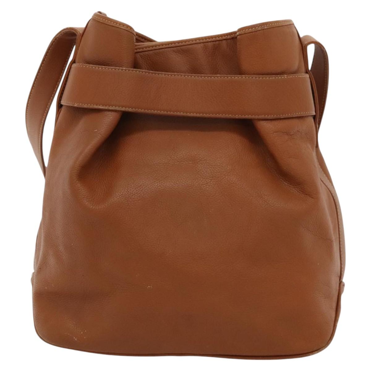 GUCCI Shoulder Bag Leather Brown Gold 001 48 0812 Auth ep8497