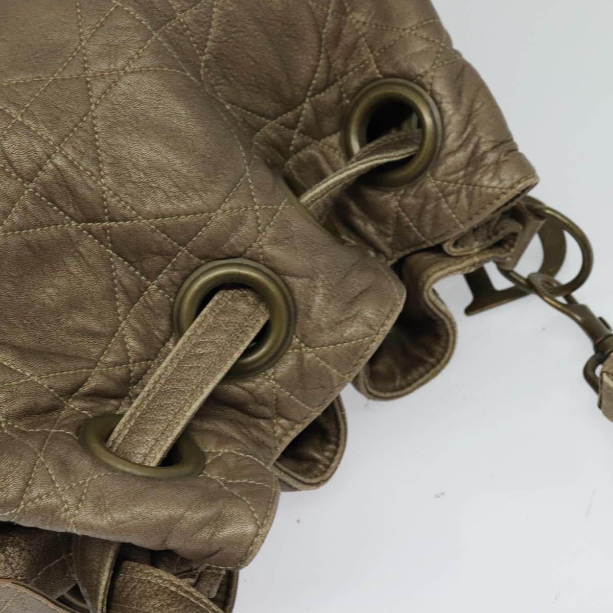 Christian Dior Canage Shoulder Bag Leather Brown Auth ep8509