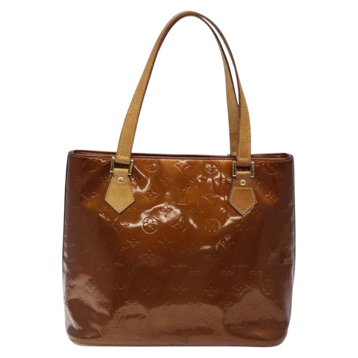 LOUIS VUITTON Monogram Vernis Houston Hand Bag Bronze M91122 LV Auth ep8512