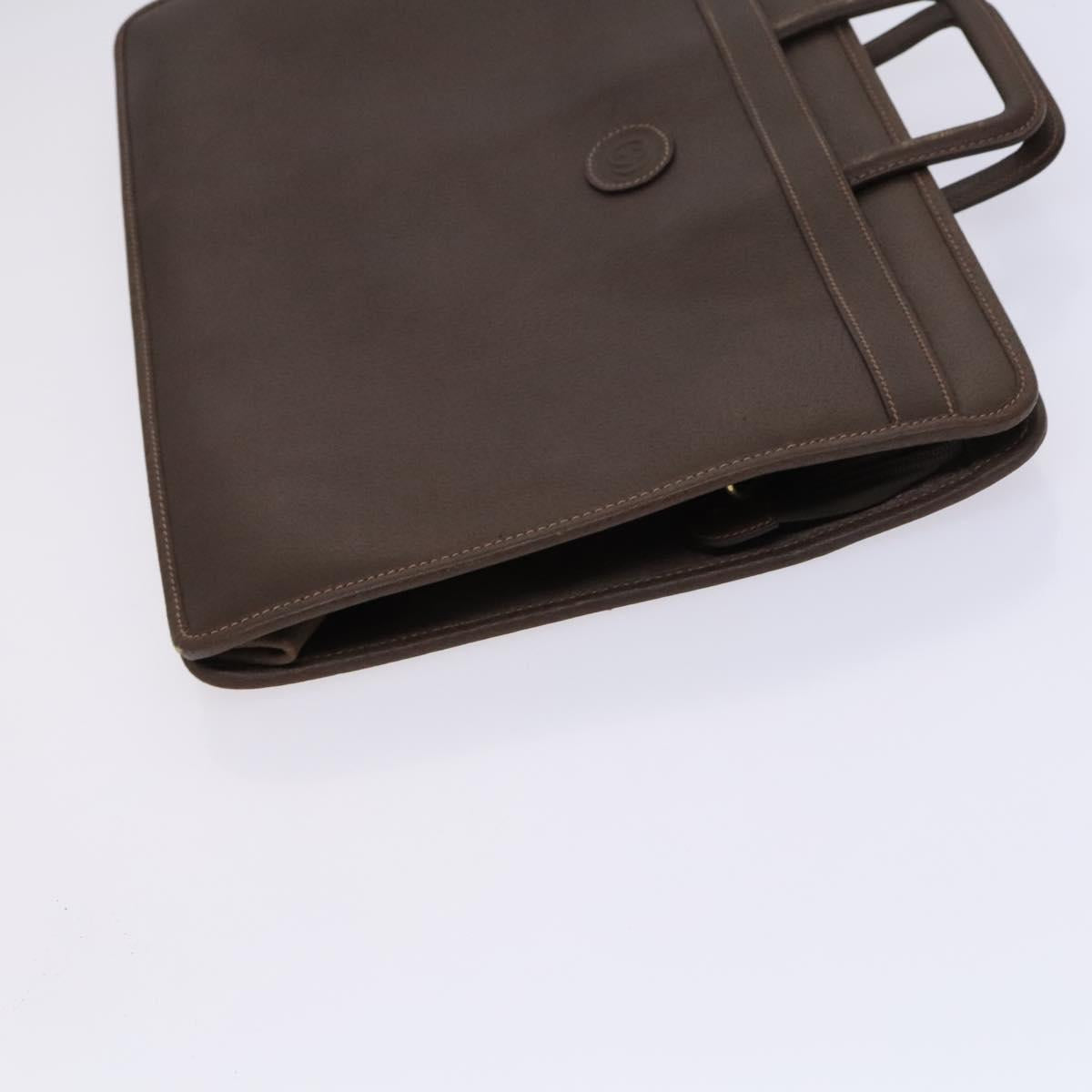 GUCCI Business Bag Leather 2way Brown Auth ep8518