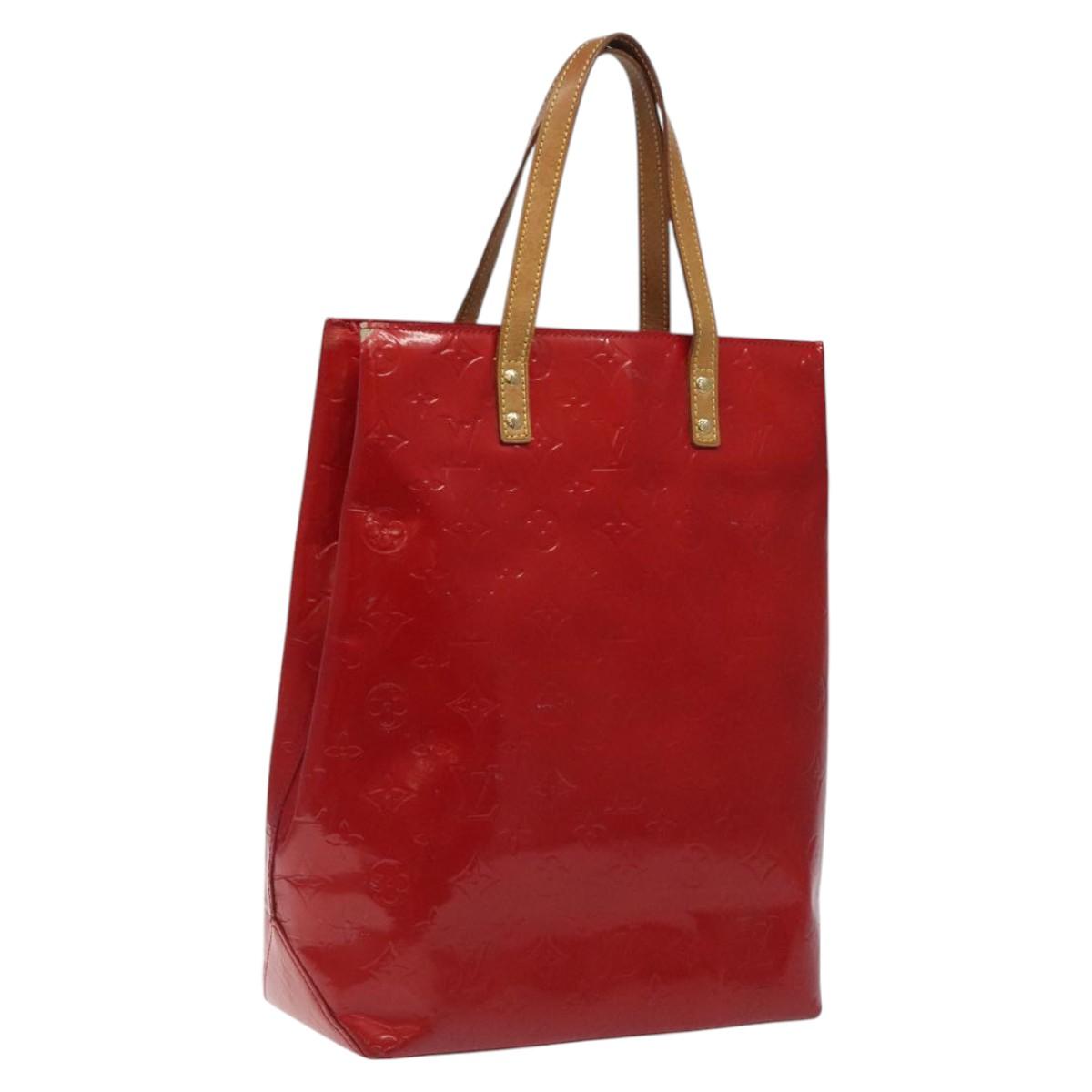 LOUIS VUITTON Monogram Vernis Reade MM Hand Bag Red Rouge M91086 LV Auth ep8521