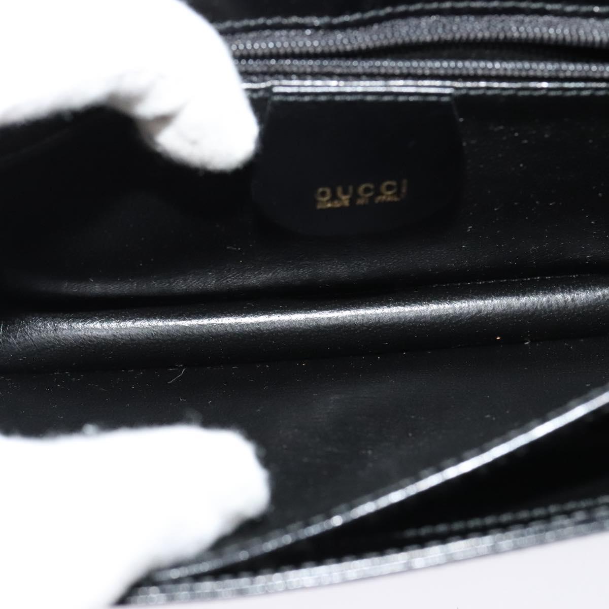 GUCCI Shoulder Bag Leather Black Gold 004 1781 0625 Auth ep8534