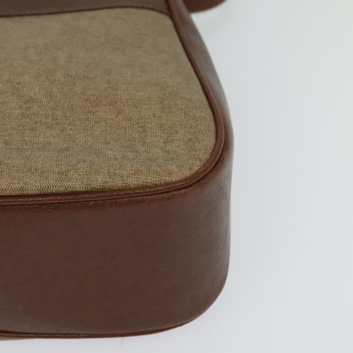 GUCCI Shoulder Bag PVC Brown Gold Auth ep8569
