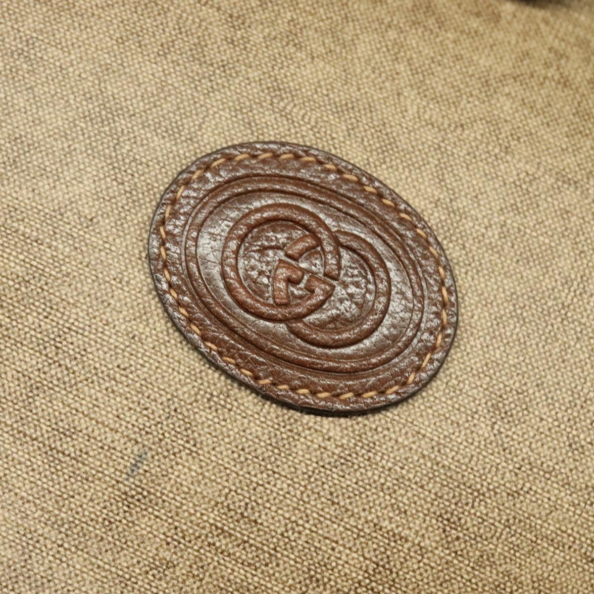 GUCCI Shoulder Bag PVC Brown Gold Auth ep8569