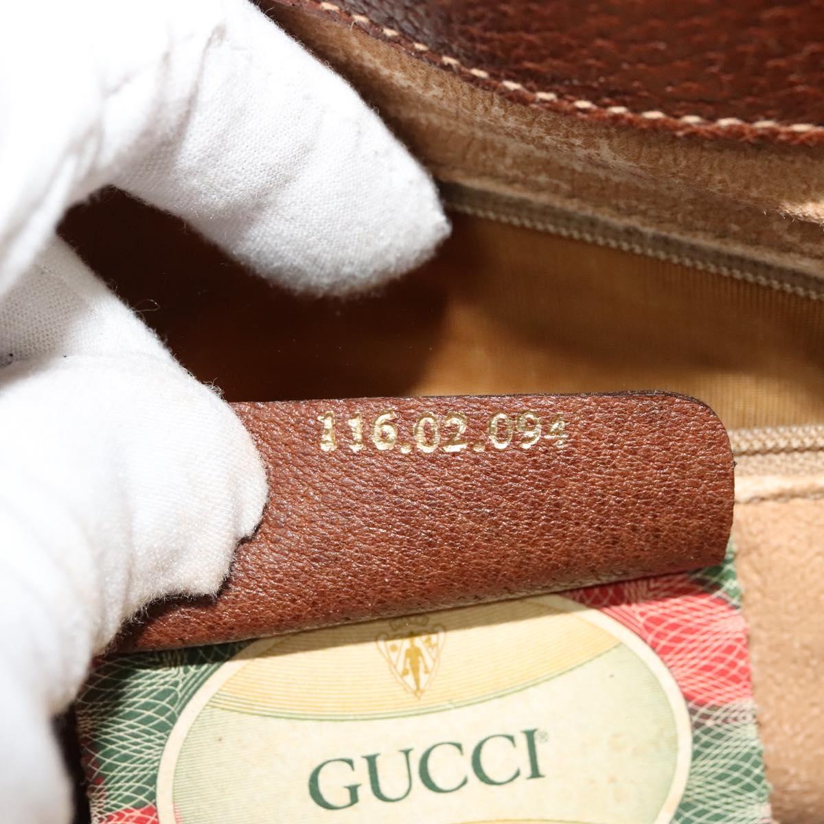 GUCCI Shoulder Bag PVC Brown Gold Auth ep8569