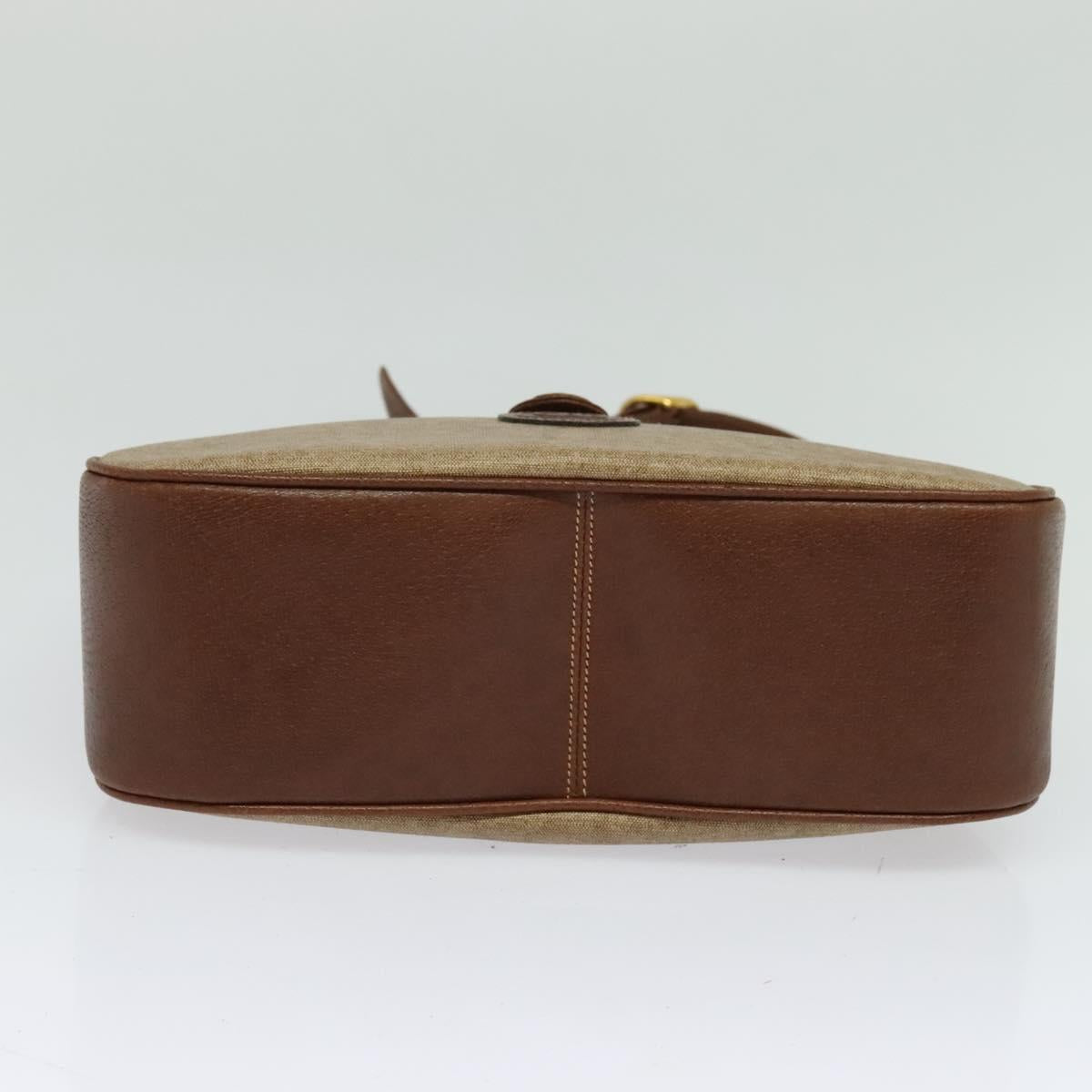 GUCCI Shoulder Bag PVC Brown Gold Auth ep8569