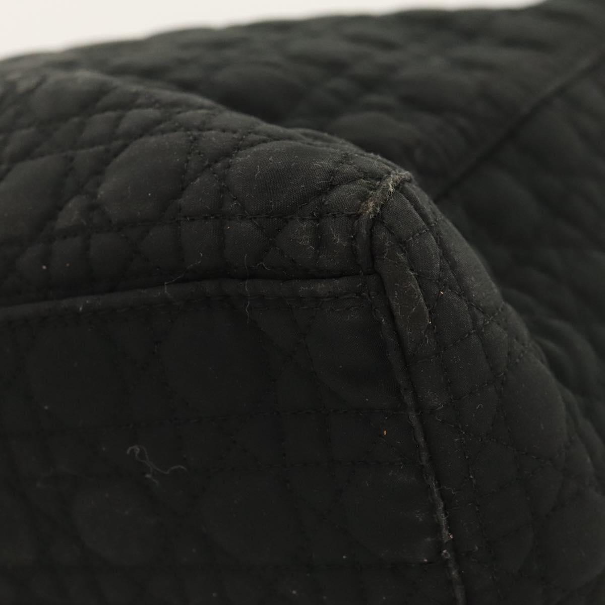 Christian Dior Canage Hand Bag Nylon Black Gold Auth ep8591