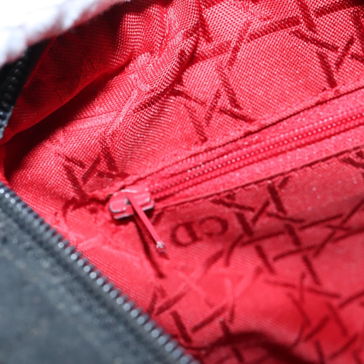 Christian Dior Canage Hand Bag Nylon Black Gold Auth ep8591