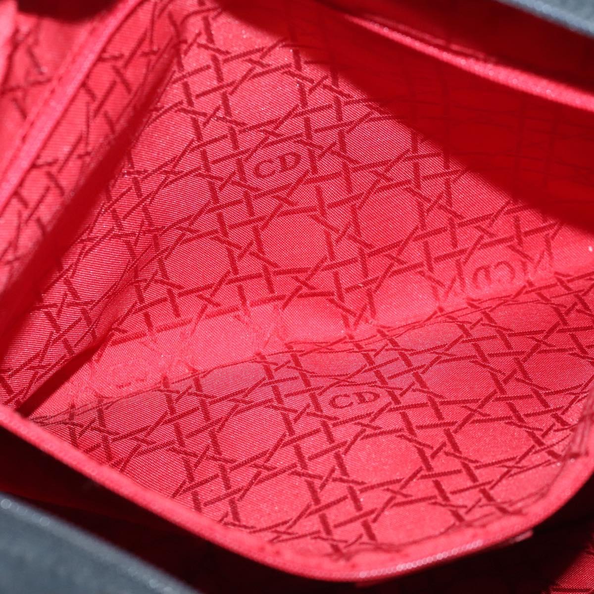 Christian Dior Canage Hand Bag Nylon Black Gold Auth ep8591