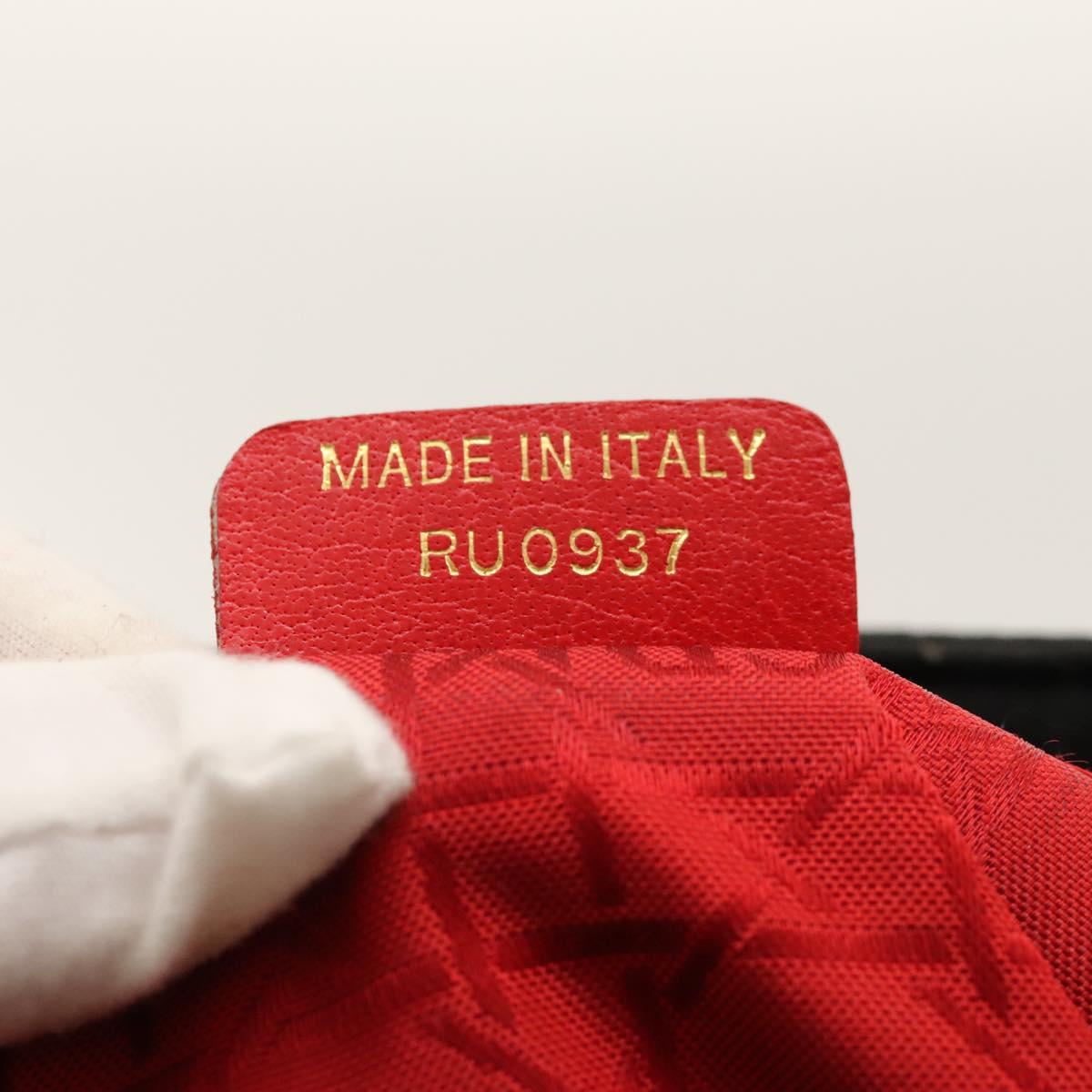 Christian Dior Canage Hand Bag Nylon Black Gold Auth ep8591