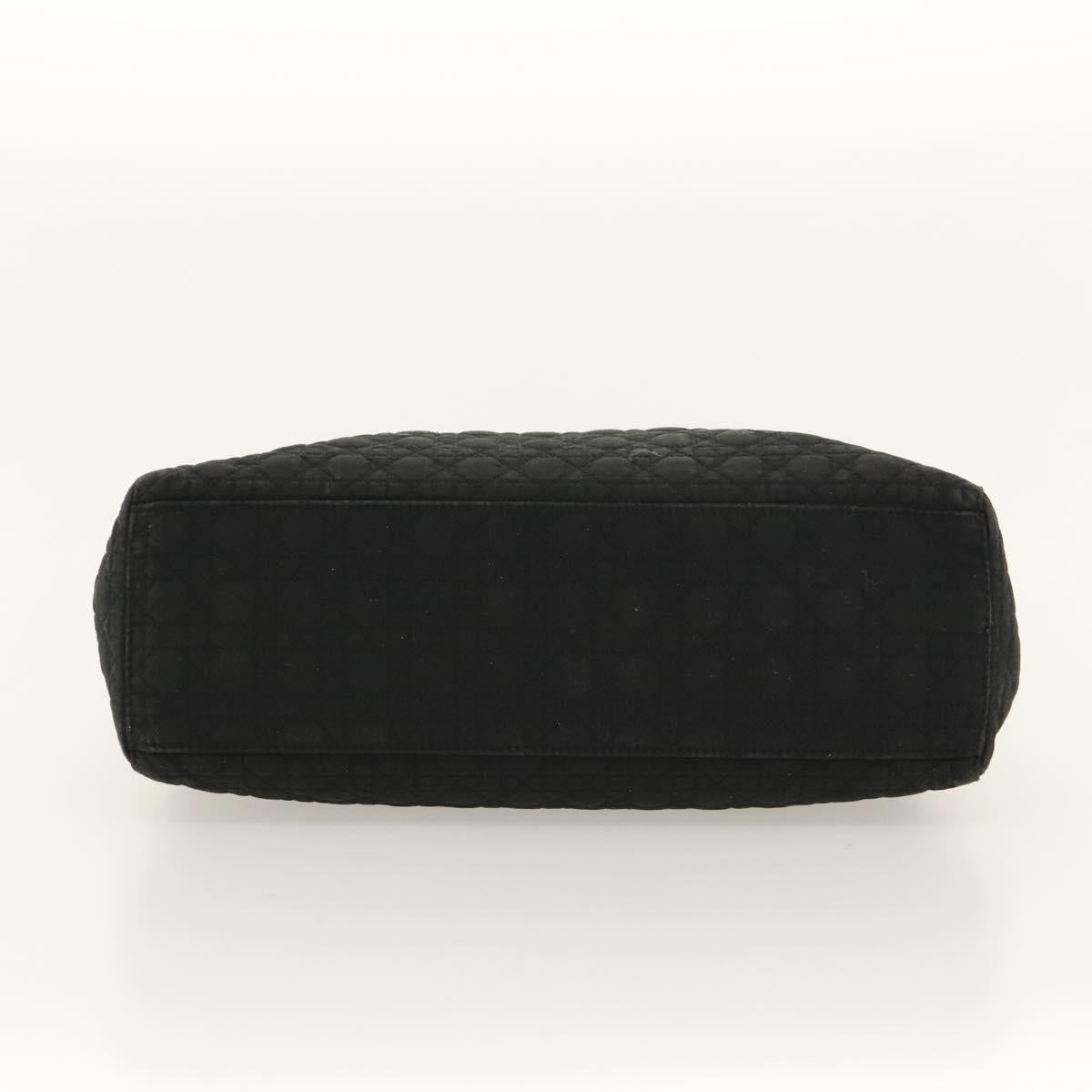 Christian Dior Canage Hand Bag Nylon Black Gold Auth ep8591