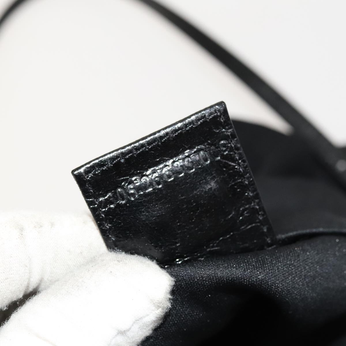 FENDI Tote Bag Nylon Black Silver Auth ep8593