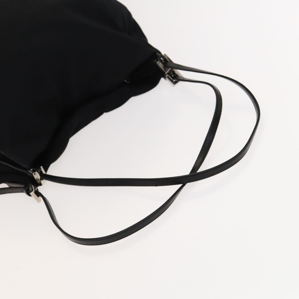FENDI Tote Bag Nylon Black Silver Auth ep8593