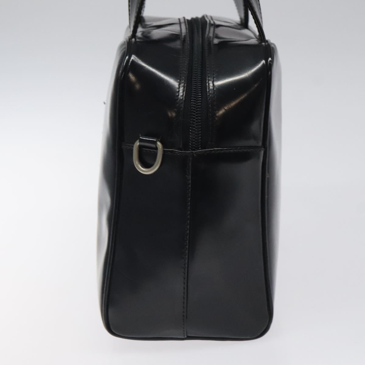 GUCCI Hand Bag Patent Leather Black Silver 000 1274 0505 Auth ep8594