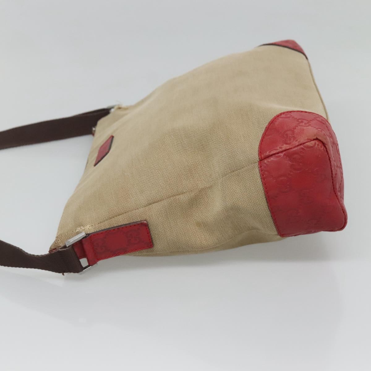 GUCCI Guccissima Shoulder Bag Canvas Beige 257301 Auth ep8622