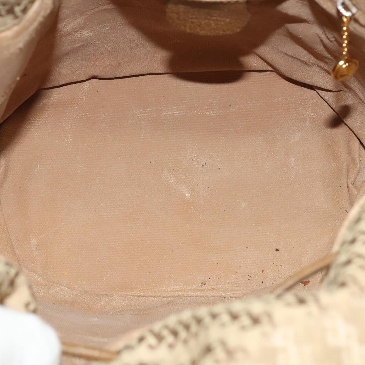 GUCCI Shoulder Bag Canvas Beige Gold Auth ep8623