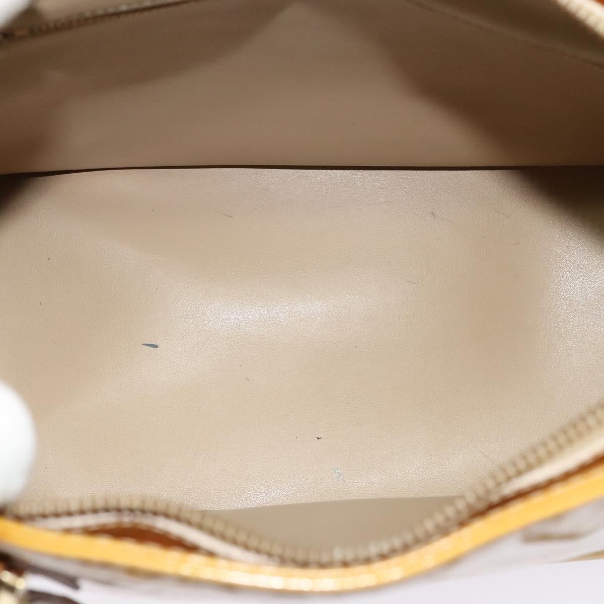 LOUIS VUITTON Monogram Vernis Houston Hand Bag Beige M91004 LV Auth ep8635