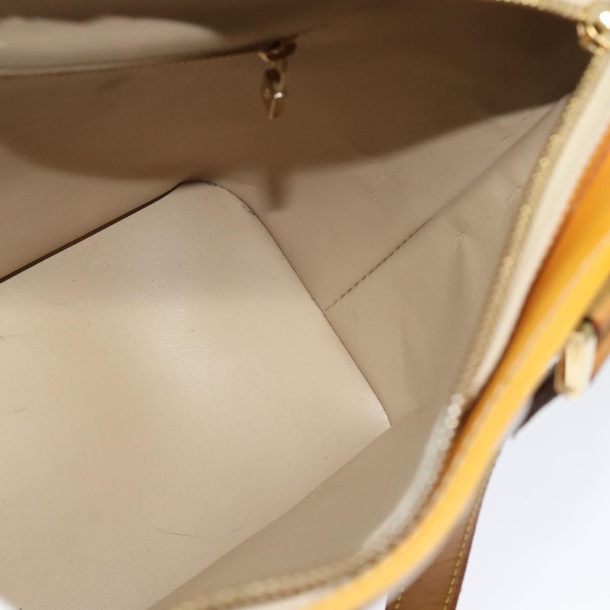 LOUIS VUITTON Monogram Vernis Houston Hand Bag Beige M91004 LV Auth ep8635