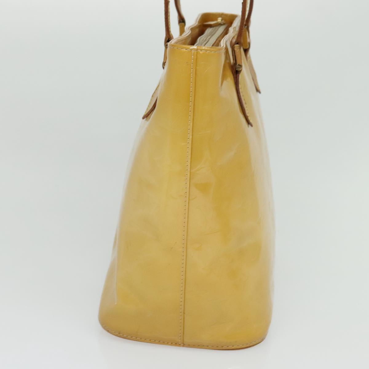 LOUIS VUITTON Monogram Vernis Houston Hand Bag Beige M91004 LV Auth ep8635