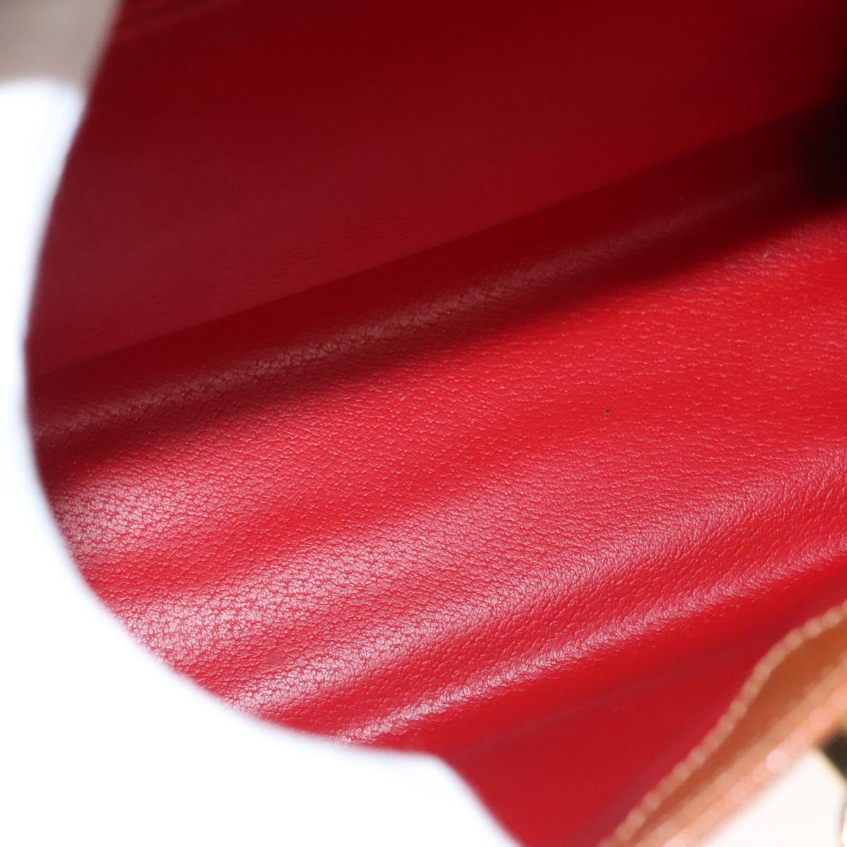 CELINE Hand Bag Leather Brown Gold Auth ep8641